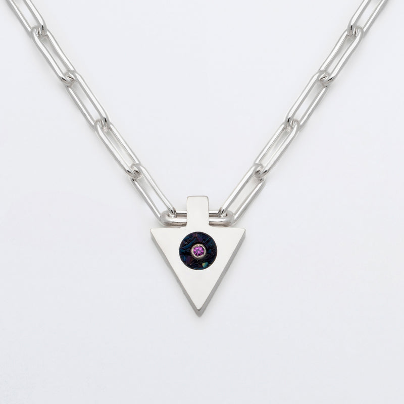 Ara Necklace in Crushed Pearl and Pink Sapphire