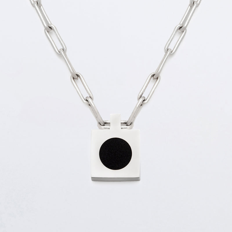 Cube Necklace in Black Jade