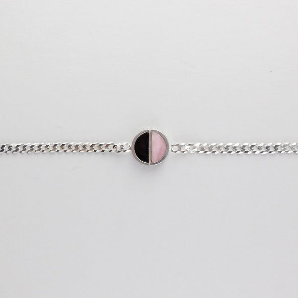 Double City Necklace in Pink Opal and Black Jade
