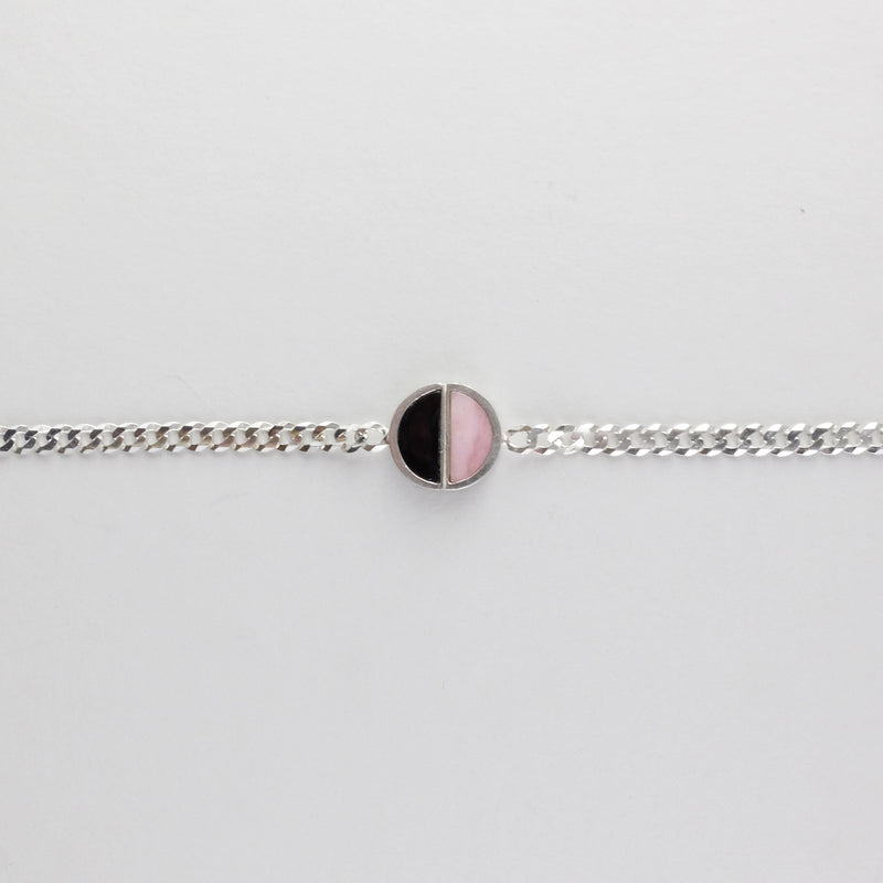 Double City Necklace in Pink Opal and Black Jade