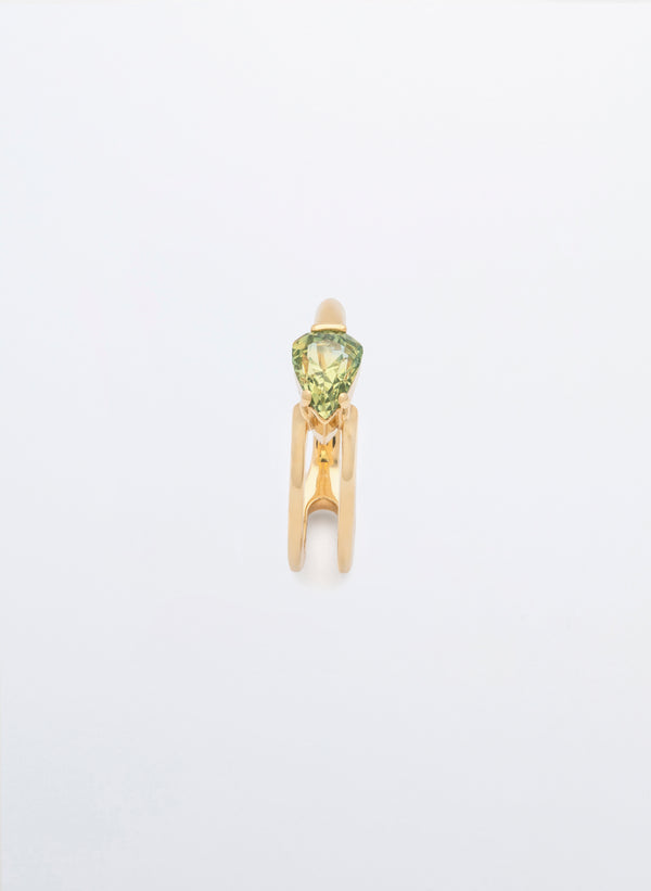 Mercury Ring in Green Sapphire
