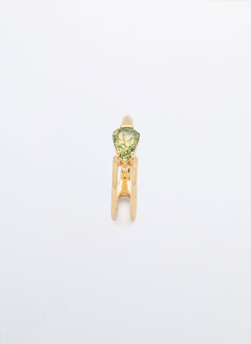 Mercury Ring in Green Sapphire
