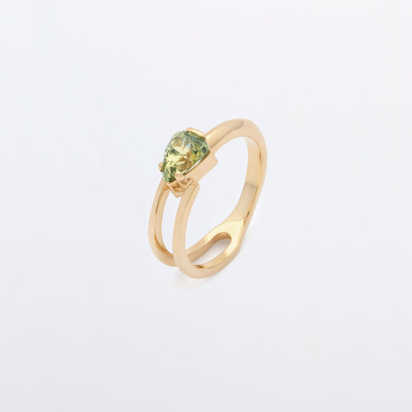 Mercury Ring in Green Sapphire