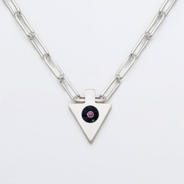 Ara Necklace in Crushed Pearl and Pink Sapphire