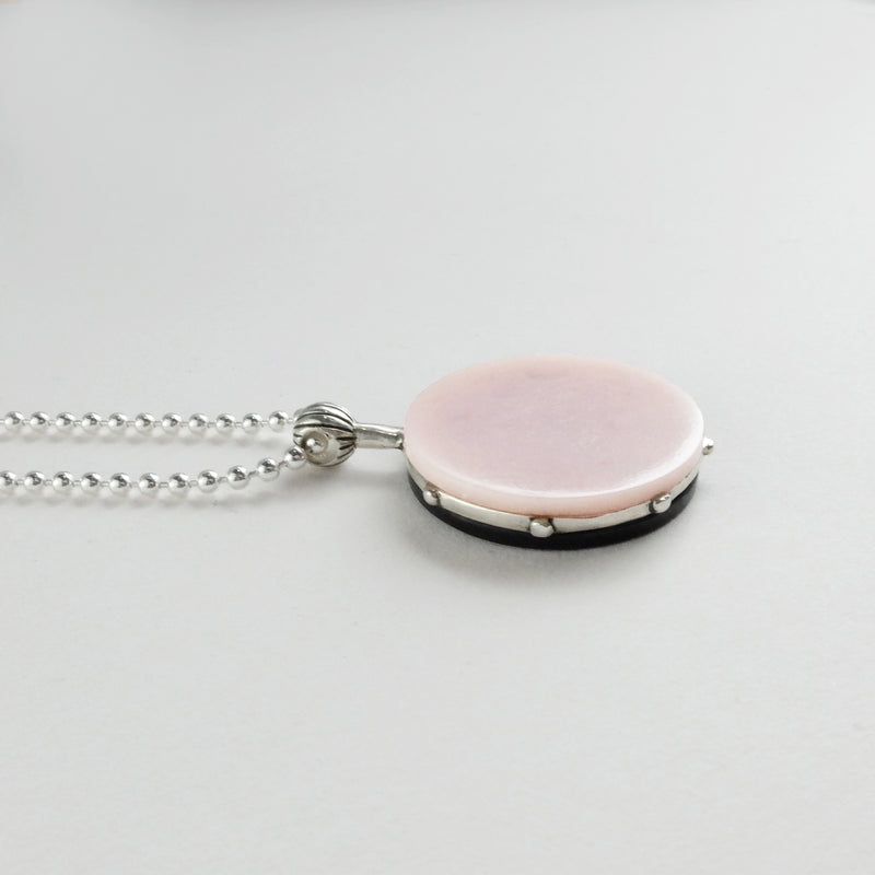 Cronos Necklace In Black Jade & Pink Opal