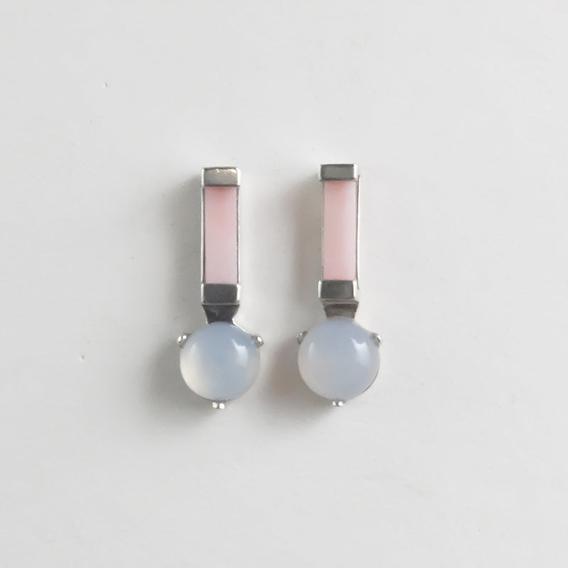Ray Studs in Pink Opal