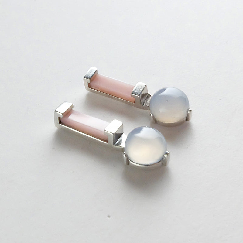 Ray Studs in Pink Opal